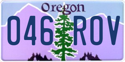 OR license plate 046ROV