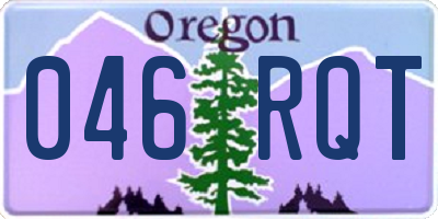 OR license plate 046RQT
