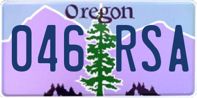 OR license plate 046RSA