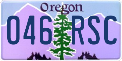 OR license plate 046RSC