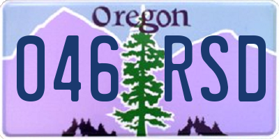 OR license plate 046RSD