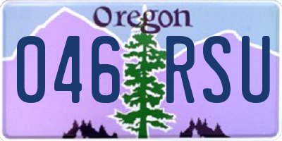 OR license plate 046RSU