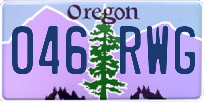 OR license plate 046RWG