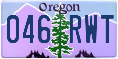 OR license plate 046RWT