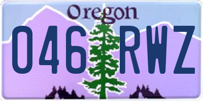 OR license plate 046RWZ
