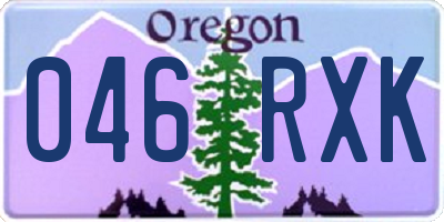 OR license plate 046RXK