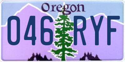 OR license plate 046RYF