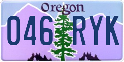 OR license plate 046RYK