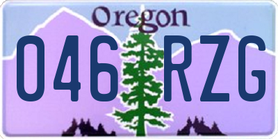 OR license plate 046RZG