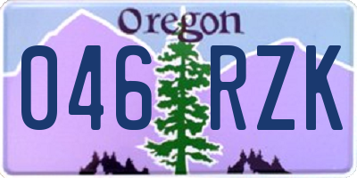 OR license plate 046RZK