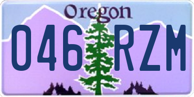 OR license plate 046RZM