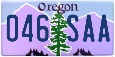 OR license plate 046SAA