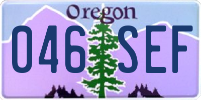 OR license plate 046SEF