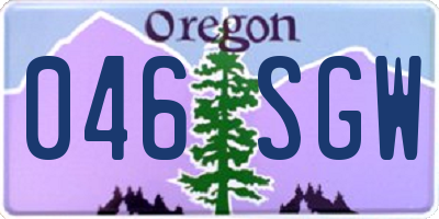 OR license plate 046SGW