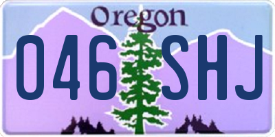 OR license plate 046SHJ
