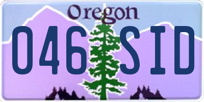 OR license plate 046SID