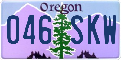 OR license plate 046SKW