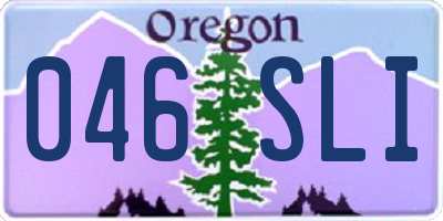 OR license plate 046SLI