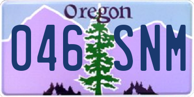 OR license plate 046SNM