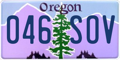 OR license plate 046SOV