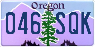 OR license plate 046SQK