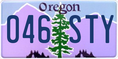 OR license plate 046STY