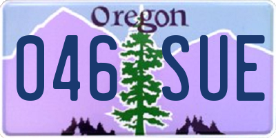 OR license plate 046SUE