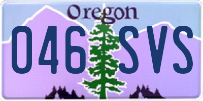 OR license plate 046SVS