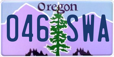 OR license plate 046SWA