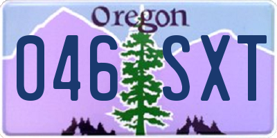 OR license plate 046SXT