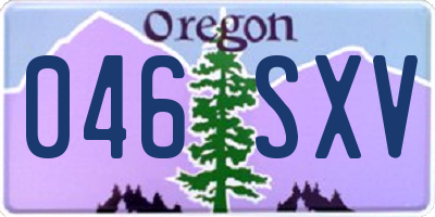OR license plate 046SXV
