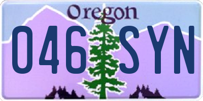 OR license plate 046SYN