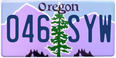 OR license plate 046SYW