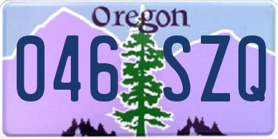 OR license plate 046SZQ