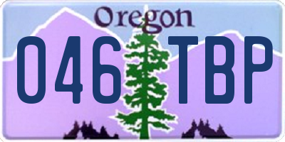 OR license plate 046TBP