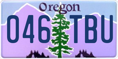 OR license plate 046TBU