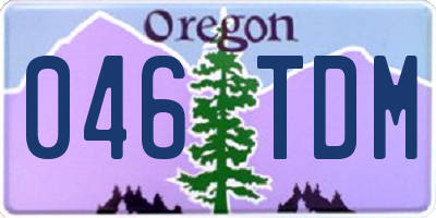 OR license plate 046TDM