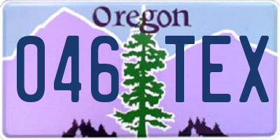 OR license plate 046TEX