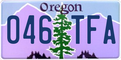 OR license plate 046TFA