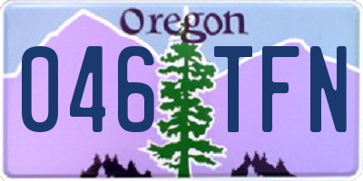 OR license plate 046TFN