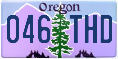 OR license plate 046THD
