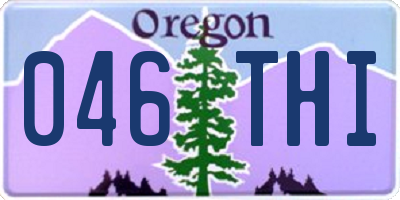 OR license plate 046THI