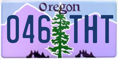 OR license plate 046THT