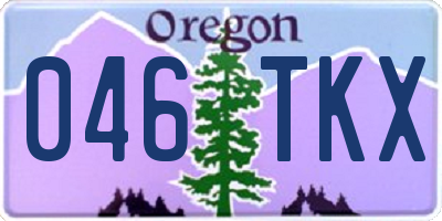 OR license plate 046TKX
