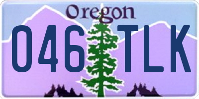 OR license plate 046TLK