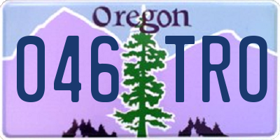 OR license plate 046TRO