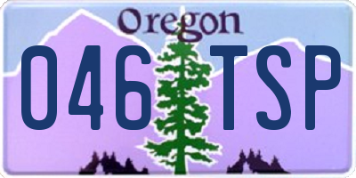 OR license plate 046TSP