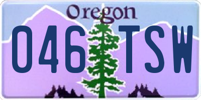 OR license plate 046TSW
