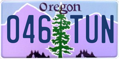 OR license plate 046TUN
