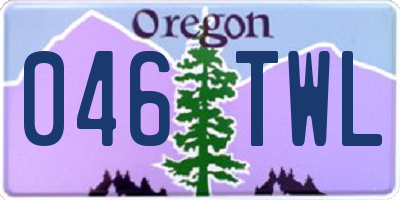 OR license plate 046TWL